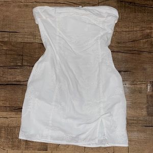 SKY TO MOON White Strapless Mini Dress